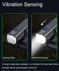 Ultra Bright Rechargeable Bike Light CL1000 vibration sensing mode display.