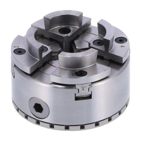 Self Centering 4 Jaw Lathe Chuck M40 96mm Woodworking Clamp Tool With Wrenches For Precise Centering And Rock Solid Hold On Wood Lathes.