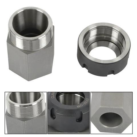 Pro Grade ER 32 Collet Block Set with Square and Hex Clamp Blocks for CNC Lathe Engraving, Ultra Flat 0.0005 Inch Precision