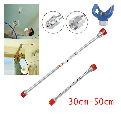 Hella Durable Aluminum Extension Pole For Airless Paint Sprayer Gun Attachments, 30cm-50cm length, ideal for indoor painting.