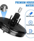 Heavy Duty Vacuum Power Brake Booster Direct Swap For Ford Edge Lincoln Mkmaz product showing black steel housing and diaphragm.
