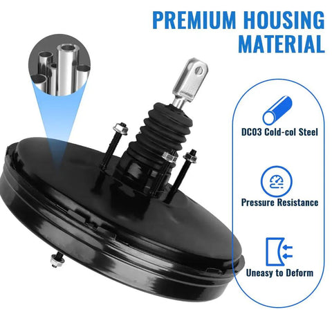 Heavy Duty Vacuum Power Brake Booster Direct Swap For Ford Edge Lincoln Mkmaz product showing black steel housing and diaphragm.