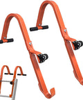 Two Pack Heavy Duty Roof Ladder Hook With Wheel And Rubber Grip T Bar Extension Ladder Stabilizer For Roof Access