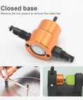 360 Degree Double Headed Sheet Metal Nibbler Drill Attachment with Extra Punch and Die, pro-grade tool for cutting metal