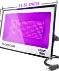 100W Outdoor Black Light for Glow Parties Halloween with Plug IP66 Waterproof UV Blacklight
