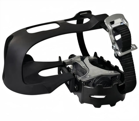 Pro Grade Spin Bike Pedals With Toe Clips And 4D Adjustable Straps, 9/16 Inch Alloy Spindle For Mountain And Road Bikes Peloton