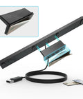 Wireless Sensor Dolphinbar For PC USB Wii Remote Adapter shown with USB cable and adhesive pads for attachment.