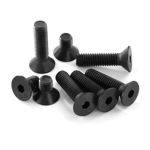 M3 0.5 X 10mm Flat Head Socket Cap Screws Countersunk Bolts Alloy Steel Class 10.9 Black Oxide Finish DIN 7991 100 Piece Pack