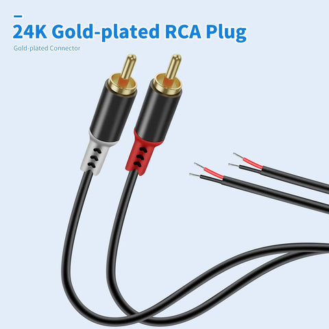 Dead Simple RCA To Speaker Wire Hookup That Gets Your Rig Back On Track This 20 AWG Audio Patch Cord with gold-plated connectors.