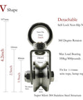 Beefy V Type Swivel Pulley With 360 Degree Rotation Ultra Silent Detachable Duplex Bearing Stainless Steel 304 Heavy Duty