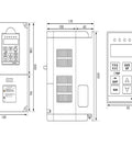 Technical diagram of the 5.5KW inverter VFD paired with 4.5KW Water Cooled ER20 Spindle Motor for CNC milling machine.