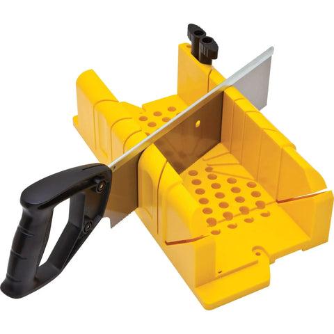 Miter Box With Saw For Clean 90 45 And 22.5 Degree Angled Cuts, Handy Storage For Pins And Pencil, Perfect For Baseboard And Trim Corners