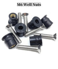 M6 Well Nuts with stainless steel screws from 63 Piece M4 M5 M6 Rubber Well Nuts Kit With Premium Brass Insert Bushings And Weather Resistant Stainless Steel Screws Bombproof Fastening Hardware For Kayak Rigging And Solid Everyday Projects.