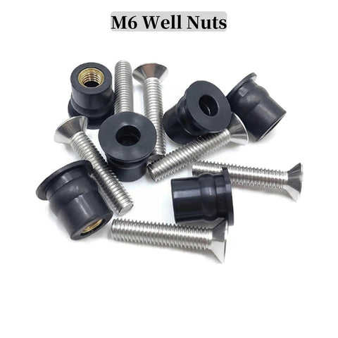 M6 Well Nuts with stainless steel screws from 63 Piece M4 M5 M6 Rubber Well Nuts Kit With Premium Brass Insert Bushings And Weather Resistant Stainless Steel Screws Bombproof Fastening Hardware For Kayak Rigging And Solid Everyday Projects.
