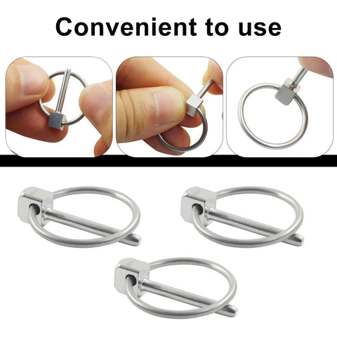 4 Pack 304 Stainless Steel Linch Pin With Ring One Eighth Inch By One Inch Beefy Heavy Duty Lynch Pin For Trailers Trucks Tractors