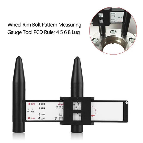 New Pro Gear Sliding Rim Bolt Pattern Measuring Tool With Hella Precise PCD Ruler for 4 5 6 8 Lug detailed view with gauge markings.