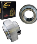 4 Pack Premium UC205-16 Chrome Steel Bore 1 Inch Insert Ball Bearings With Set Screws And Lubrication Hole, Spherical OD, Fits P205 F205 FL205 T205 PA205 FA205 FB205 And More Housings