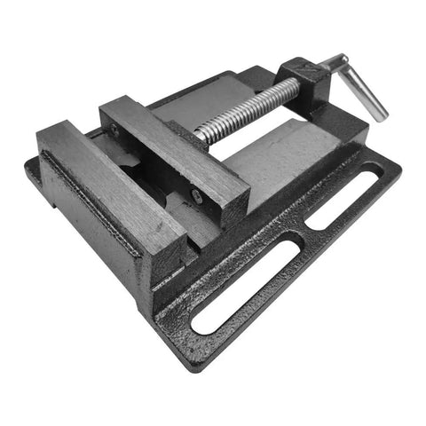Solid As A Rock Cast Iron Drill Press Vise Features A Ridiculously Sturdy Four Inch Jaw Design And Super Smooth Turning Screw for woodworking and metal shop clamping tasks.
