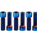 M6x12mm Allen Hex Bolts Set In Stainless Steel With Titanium Burnt Blue Finish For Bikes Motorcycles And Cars 6 Pack