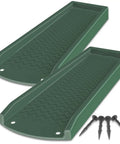 Two Pack Downspout Splash Block 24 Inch Gutter Extension Kit With Four Fixing Nails Dark Green Keeps Water Away From Your Foundation Easy Install Prevents Erosion And Costly Damage