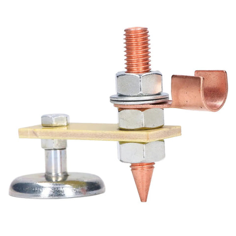 Heavy Duty Magnetic Welding Clamp With Insulation Holds Strong At 66lb For Secure Metalwork and Outdoor Repair Jobs That Need Reliable Grip, showing clamp design with copper and metal components.