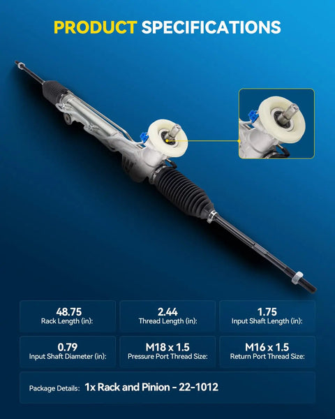 Hydraulic Power Steering Rack And Pinion Direct Fit For 2004-2011 Chevrolet Impala And 2004-2007 Monte Carlo Replace No 22-1014