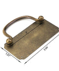 Vintage Horizontal Flat Brass Cabinet Handle Pulls Set Of 2 With Screws 3.94 X 1.97 Inches Antique Style Drawer And Door Pulls