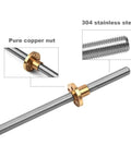Heavy Duty T10 Trapezoidal Lead Screw Set With Real Brass Nut For 3D Printers CNC Routers And Stepper Motors Built Different Hella Smooth Linear Motion 304 Stainless Steel 800mm Long with brass nut and steel rod