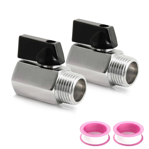 2 Pack One Half Inch Hot Water Heater Drain Plug Kit for RVs and Trailers with Ball Valve Drain Valve Replacement Includes Tape