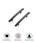 30 Pack Curved Cabinet Pulls Matte Black Arch Kitchen Drawer Handles 5-3/16 Inch Length 3 Inch Center Hole Zinc Alloy Construction