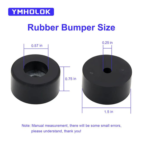 4 Pcs Rubber Feet Foot Mounts For Anti Vibration Pads showing dimensions for air compressors, generators, and pressure washers