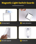 Magnetic installation of Light Switch Guard Cover For Flat Modern Wall Switches, Clear Child Safety Shield, 4-step guide