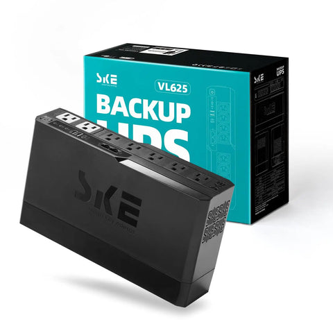 Must-Have 625VA 360W UPS Battery Backup With AVR For Home Office And Network Gear, 7 Outlets, USB-C And USB-A Charging box
