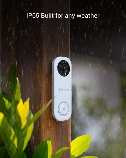5G WiFi 5MP Video Doorbell Cam With 176 Degree Ultra Wide Field Of View, Weatherproof, mounted outdoors in rain, DB1 Pro