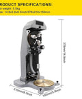 Professional Manual Ring Engraving Machine For Jewelry Makers Featuring Heavy Duty Steel Frame Precise Inner Ring Carving And Hassle Free Operation Built Tough For Daily Grind, side view with dimensions.