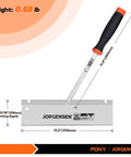 10 Inch Dovetail Jamb Saw With Reversible Blade Spring Loaded Flush Cut 13 TPI Double Ground Teeth Cranked Soft Grip Handle Great For Shortening Door Frames Tile Prep And Installation SK5 Steel Blade, shown with dimensions and weight details.
