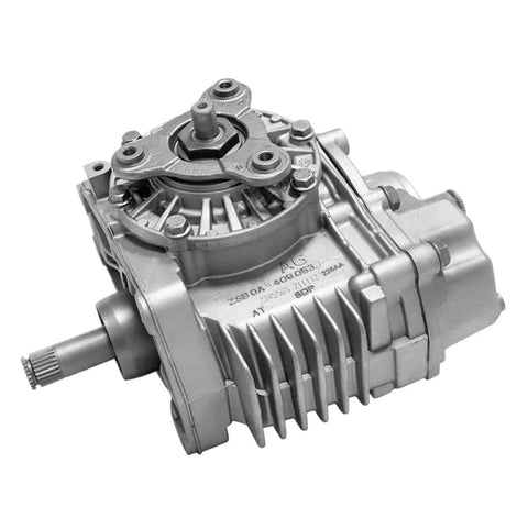 Rear Axle Differential and Transfer Case Assembly for AWD Cars Like Passat CC Tiguan 4 Motion and Audi Q3 Quattro 0AU409053T Smooth Turning Less Tire Drag Quieter Ride Easy Install OEM Style Replacement silver metal unit, angled view