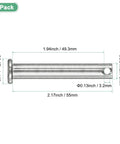 Eight Pack M8 By 55mm Stainless Steel Clevis Pins Flat Head 304 Stainless Single Hole Quick Release Link Pins For Mechanical Linkages Trucks Lawn Mowers Hinges Rigging Reusable, dimensioned side view