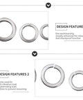 Stainless Steel Spring Lock Washer Kit, Silver Finish, design features for heavy duty and vibration load fastening.
