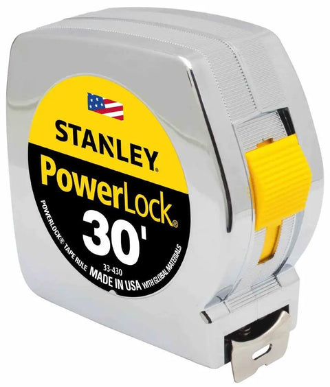 Pro Grade 1 Inch By 30 Foot PowerLock Tape Measure Set Of Four With Mylar Coated Blade True Zero Hook Heat Treated Spring No Creeping Lock