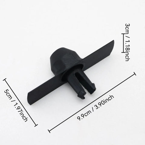 Pro Grade Broadcast Spreader Agitator Kit Replacement With Extension Arm System, black, dimensions noted, for even feed distribution