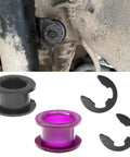 2 Pack Shift Cable Bushing Repair Kit With Clips For Most Car Models, Durable Rubber Linkage Bushing Tool in black and purple
