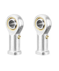 Beefy Rod End Bearing Set With 5/16 Inch Bore And 5/16-24 Right Hand Female Thread Pre Lubricated Heim Joint Two Pack For Heavy Duty Linkage And Suspension Applications, two silver rod ends
