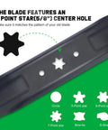 46 Inch Mower Blades Replacement For Enduro XT1 46 LT46 LX46 LTX1045 LTX1046 XT2 46 Zero Turn Mowers With 6 Point Star Mounting Pattern High Lift