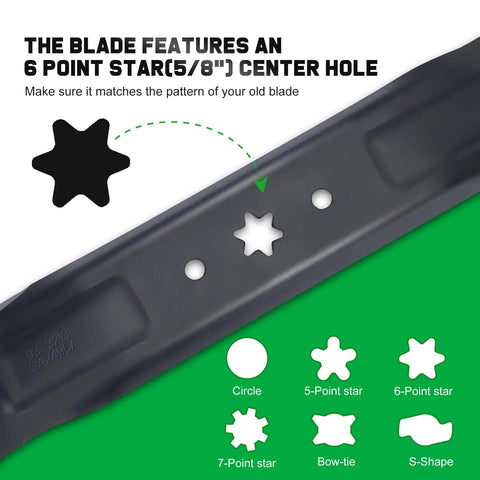 46 Inch Mower Blades Replacement For Enduro XT1 46 LT46 LX46 LTX1045 LTX1046 XT2 46 Zero Turn Mowers With 6 Point Star Mounting Pattern High Lift