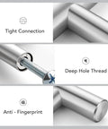 Brushed Nickel Cabinet Handles 10 Pack, Seven And One Half Inch Center to Center, deep hole thread, anti-fingerprint, tight connection