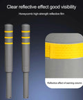 No Sweat Installation Heavy Duty Steel Safety Bollard Pour In Place Post With Vivid Reflective Strips showcasing reflective film and design.