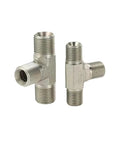 Heavy Duty Hydraulic Transition Fittings Internal Cone Tee British Thread BSP Sizes One Eight To One Inch High Pressure Rated For C Type Pipe Joint Use solid metal tee fitting