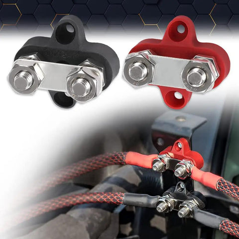 Junction Block Power Post Workhorse Insulated Terminal Stud For Battery Ring Terminals 5 Sixteenths Inch Red Black 2 Piece Kit