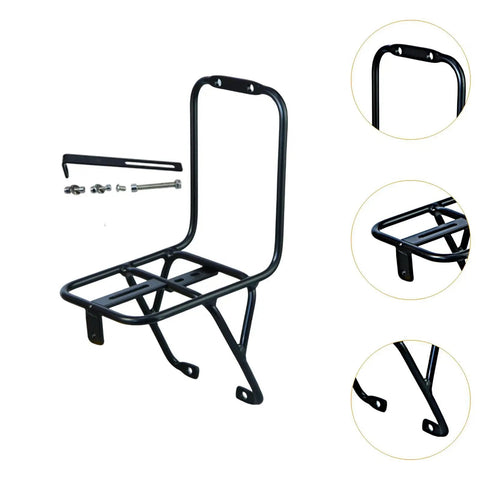 Front Bicycle Luggage Rack Carrier For Mountain And Folding Bikes V Brakes Compatible Easy Install Mean Load Capacity Sturdy Black